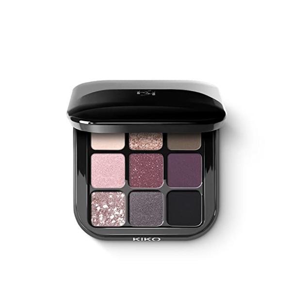 KIKO Milano Glamour Multi Finish Eyeshadow Palette 06 | Palette De 9 Ombres À Paupières Aux Finis Variés
