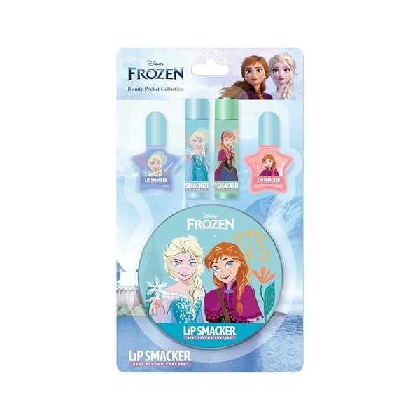 Lip Smacker Reine des Neiges Beauty Pocket Collection, Kit Reine des neiges 4-Pcs pour Enfants Comprenant des Baumes à Lèvres