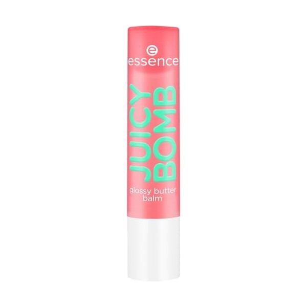 Essence Cosmetics Juicy Bomb Glossy Butter Balm Baume à Lèvres, Lustré, Naturel, Sensation de Rosée 2.5 g