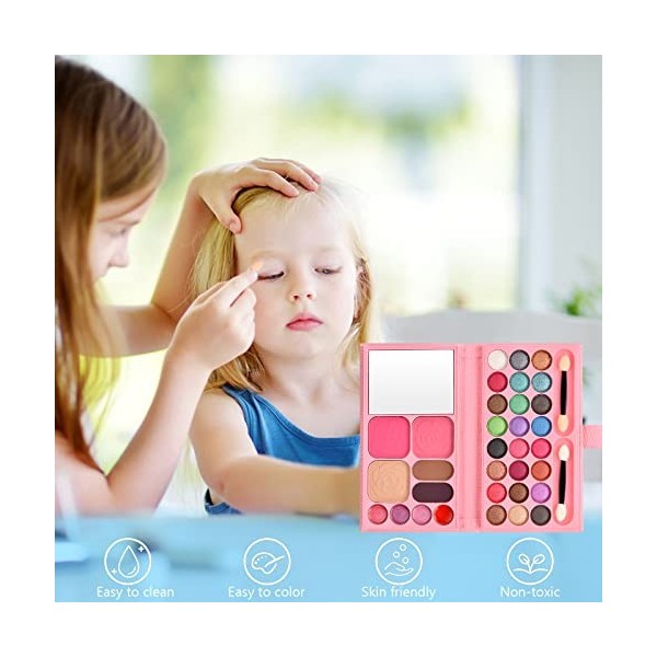 Palette de maquillage pour fard à paupières, rouge à lèvres, blush, poudre à sourcils, poudre dombrage, petits pinceaux de m