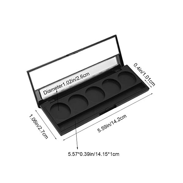 MeiyiZheng Boîte de palette vide à 5 sangles avec miroir pour fard à paupières et toit ouvrant pour femmes et filles