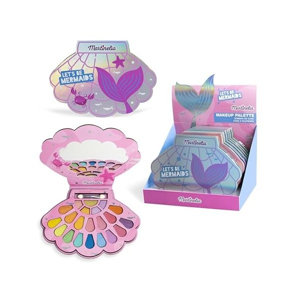 MARTINELIA - Palette de Fards à Paupières Sirène Pour Enfant - Assortiment de 21 Fards à Paupières avec Applicateur et Miroir