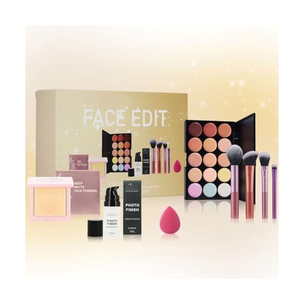 Ensemble de maquillage professionnel, ensemble de maquillage tout-en-un pour femme, kit de maquillage comprenant 15 couleurs 