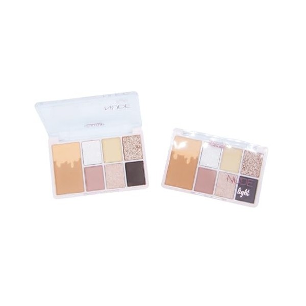 Glam’Up Paris - Palette Nude Light - Palette pour les Paupières et le Teint - Hautement Pigmentée - Fini Mat et Scintillant -