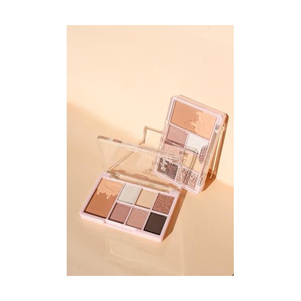 Glam’Up Paris - Palette Nude Light - Palette pour les Paupières et le Teint - Hautement Pigmentée - Fini Mat et Scintillant -