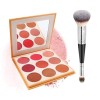 Welhammsae 8 Couleurs Blush Contour Highlighter Palette de Maquillage avec Pinceau, Palette de Surligneurs de Formule Nacrée,