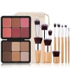 JasCherry Palette Contouring Maquillage Poudre Contour Kit, avec 10 Pinceaux Maquillage, Makeup Fard à Joues Anti-Cernes Crèm