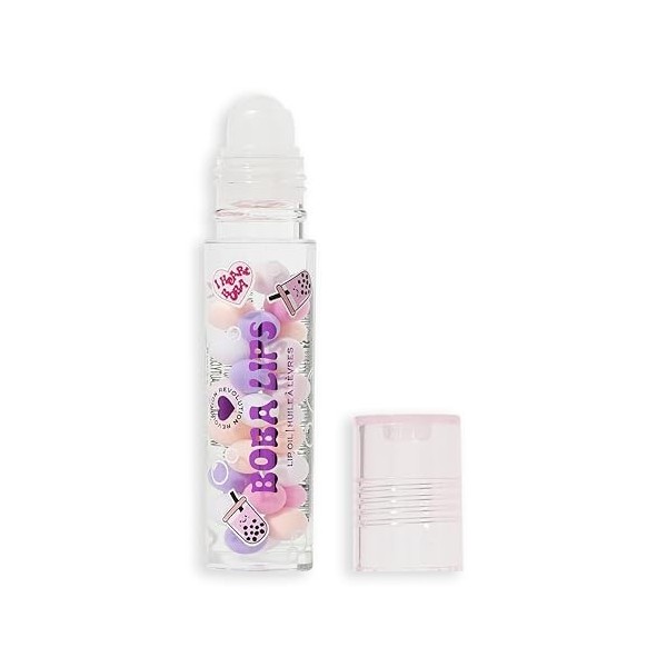 I Heart Revolution, Huile à Lèvres Boba Lips, Produit pour les Lèvres Hydratant Infusé avec de lExtrait de Thé Matcha, Trans