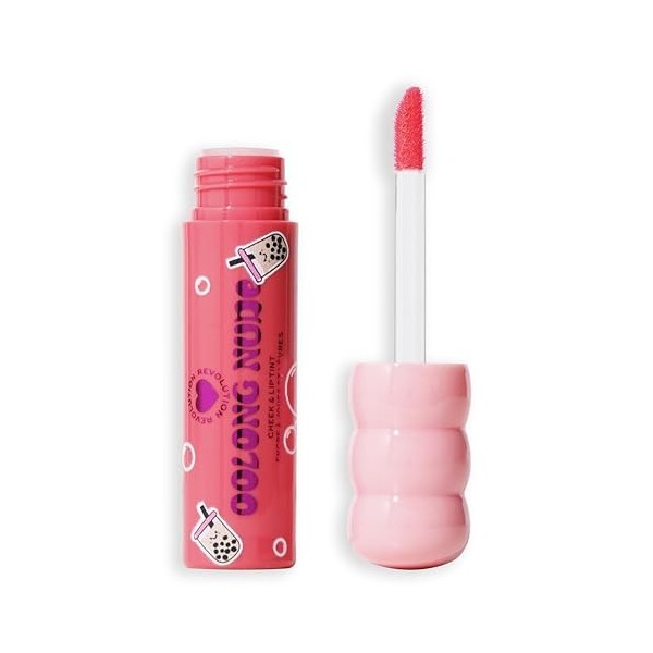 I Heart Revolution, Blush Bubble Tea Lacté et Teinture pour les Lèvres, Teinture Hydratante Infusée avec du Thé Vert Matcha T