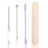 Piriuuo Lot de 3 spatules de maquillage en silicone - Spatules de fond de teint - Outil de maquillage avec spatule cosmétique