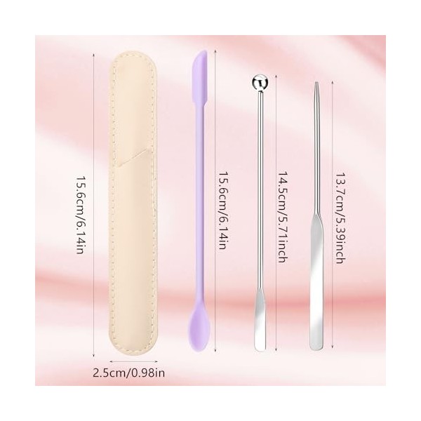 Piriuuo Lot de 3 spatules de maquillage en silicone - Spatules de fond de teint - Outil de maquillage avec spatule cosmétique