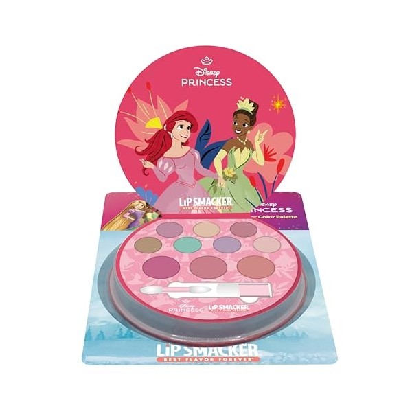 Lip Smacker Princesses Shimmer Color Palette, Set de Maquillage Princesse Disney 12 Pièces pour Enfants Comprenant des Crèmes