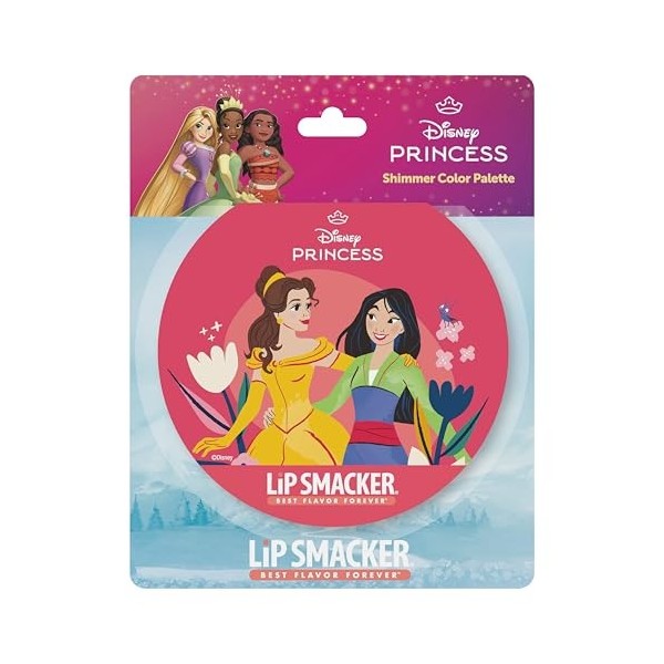 Lip Smacker Princesses Shimmer Color Palette, Set de Maquillage Princesse Disney 12 Pièces pour Enfants Comprenant des Crèmes