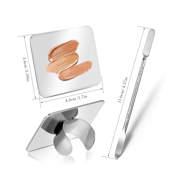 Palette de maquillage, en acier inoxydable, outil de mixage professionnel pour le maquillage, le nail art, outil de mélange d