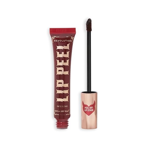 Revolution Beauty, Lip Stain Peel Off Rouge Truly Sinful, Longue Tenue, Maquillage à Lèvres pour Halloween