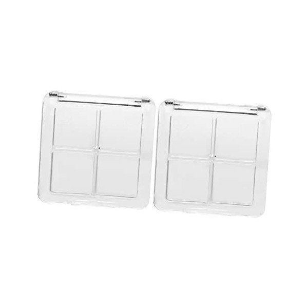 Mipcase Lot de 2 plateaux de dépôt transparents à 4 grilles pour palette de maquillage vide - Conteneurs de peinture pour pal