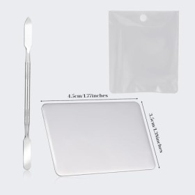 COMNICO Palette de mélange de maquillage en acier inoxydable avec spatule pour fond de teint, fond de teint professionnel, ou