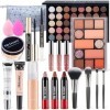 Kit de maquillage tout-en-un pour débutants ou professionnels avec sac de rangement, palette de 40 couleurs, fond de teint, f