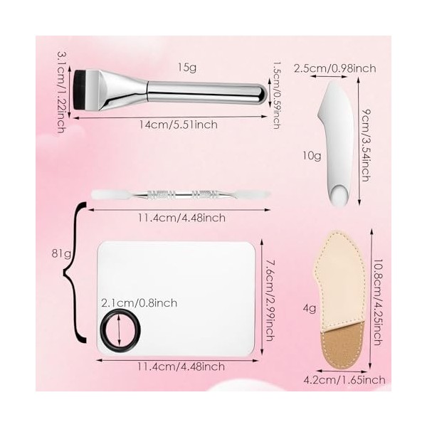 Palette de Maquillage en Acier Inoxydable avec Spatule, Plateau de Mélange de Maquillage, Outil pour Mélanger le Fond de Tein