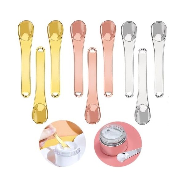 LZZEM Lot de 9 spatules de maquillage réutilisables en alliage de zinc pour masque, crème, lotions, hydratants