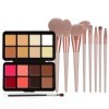 Joyeee Professional Makeup Palette Anti-cernes, Contour, Blush et Highlight, Palette Contouring Maquillage Avec 8 Pcs Pinceau