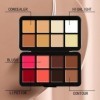 Joyeee Professional Makeup Palette Anti-cernes, Contour, Blush et Highlight, Palette Contouring Maquillage Avec 8 Pcs Pinceau