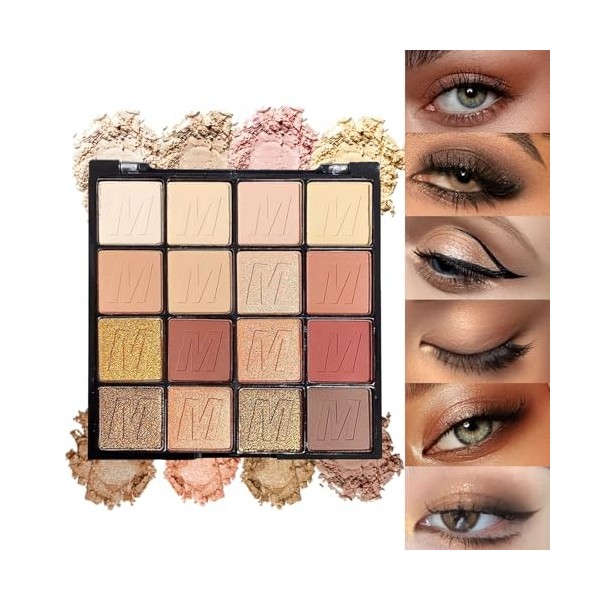 Palette Fard À Paupière Maquillage Yeux, 16 Couleurs Kit Maquillage Femme, Palette de Maquillage Femme, Coffret Maquillage av