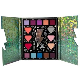 Palette de maquillage 16 pièces trousse pour filles fard à paupières blush éclairants, argent, 15 x 18 x 1,5 cm, palette