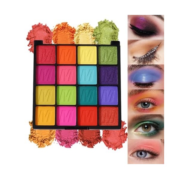 Palette Fard À Paupière Maquillage Yeux, 16 Couleurs Kit Maquillage Femme, Palette de Maquillage Femme, Coffret Maquillage av