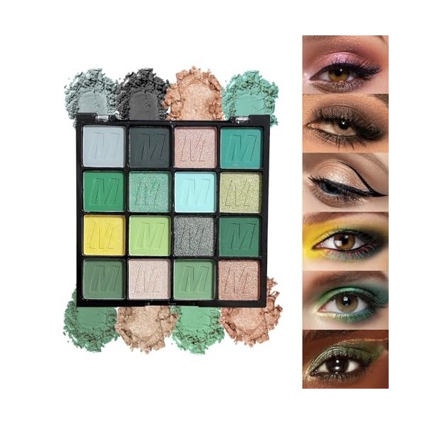 Palette Fard À Paupière Maquillage Yeux, 16 Couleurs Kit Maquillage Femme, Palette de Maquillage Femme, Coffret Maquillage av