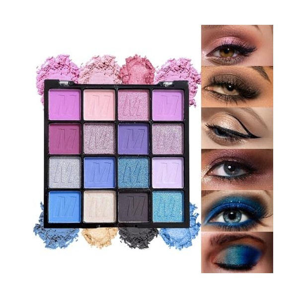 Palette Fard À Paupière Maquillage Yeux, 16 Couleurs Kit Maquillage Femme, Palette de Maquillage Femme, Coffret Maquillage av