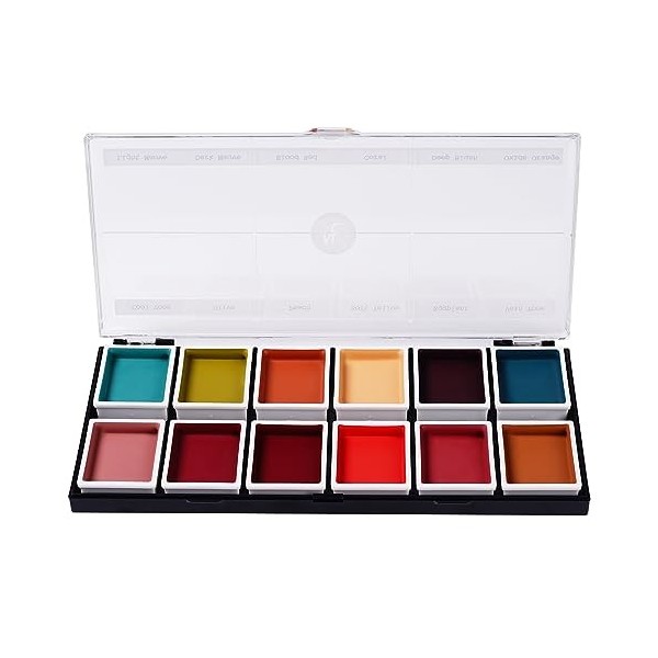 Narrative Cosmetics Palette de maquillage 12 couleurs activé à lalcool pour effets spéciaux - Maquillage de teint imperméabl