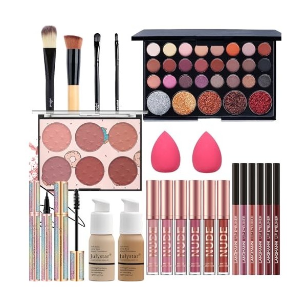 RoseFlower Kit de Maquillage Complet, Coffret de Maquillage Cosmetic Makeup Palette Cosmétique Set pour Les Femmes Filles Déb