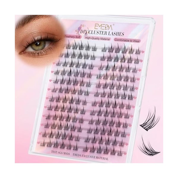 Kit de cils en grappe Fluffy à effet 3D 8mm 10mm 12mm 14mm mix Cils en grappe DIY avec bond and seal et pince à épiler Kit d