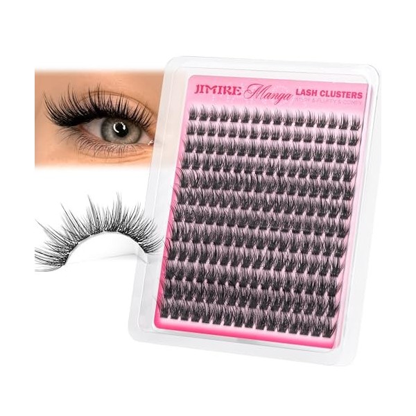 Extensions de cils individuels et ondulés manga - Courbure D - 10 à 18 mm - Extensions de cils russes duveteux avec aspect na