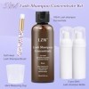 LZM Shampooing Concentré pour Extensions de Cils 100ml Kit de Nettoyage pour Extensions de Cils avec Brosse Savon Mousse Solu