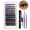 Kit Extension Cils Individuels D Curl 0.07mm C9 Faux Cils Individuel Naturel Cluster Lashes Kit 8-16mm DIY Lash Extensions de