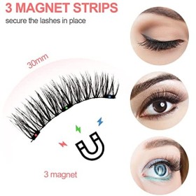 Faux Cils Magnetique, 3D Eyelashes Magnétiques Naturel, Faix Cils Magnetique Sans Eyeliner, Fake Lashes Magnetic Reutilisable