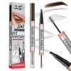 Crayon à Sourcil Magique 3D Waterproof, Micro Brow Pencil Avec 4 Pointes de Fourchette, Crayon Microblading Sourcil pour Sour