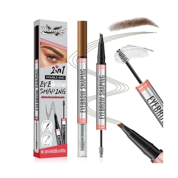 Crayon à Sourcil Magique 3D Waterproof, Micro Brow Pencil Avec 4 Pointes de Fourchette, Crayon Microblading Sourcil pour Sour