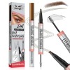 Crayon à Sourcil Magique 3D Waterproof, Micro Brow Pencil Avec 4 Pointes de Fourchette, Crayon Microblading Sourcil pour Sour