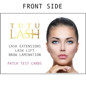 Lot de 50 cartes de test – Extensions de cils plastification pour sourcils Format A6 Tutu Lash