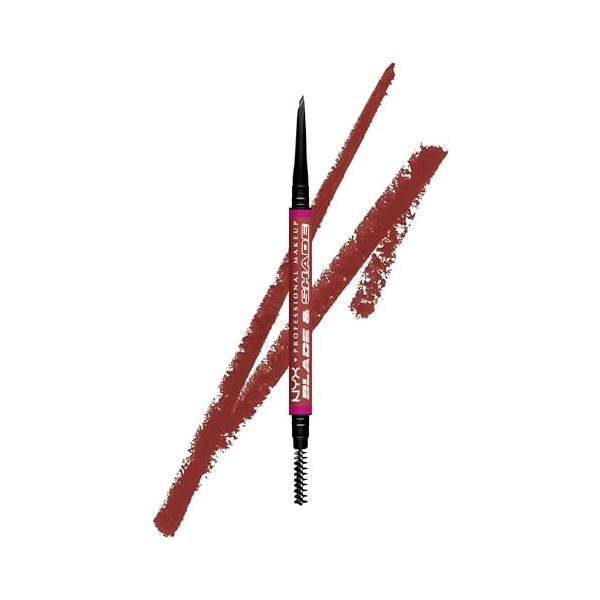 NYX Professional Makeup Blade & Shade, Crayon sourcils double embout, tenue jusquà 16h, Rich Auburn