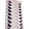 Lot de 10 paires de faux cils ondulés aspect naturel yeux de chat légers et réutilisables 22 