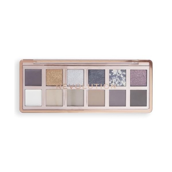 Makeup Revolution, Palette dOmbres à Paupières The Smokey Icon Grunge, Finitions Crème, Matte & Irisées, 12 Teintes Mélangea