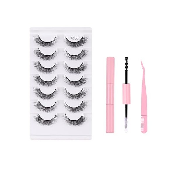 FAIRYGATE Faux cils 3D Oeil de Chat Volume moelleux Curly Cat-Eye Cils artificiels Look Naturel, Réutilisables Faux cils de m