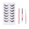 FAIRYGATE Faux cils 3D Oeil de Chat Volume moelleux Curly Cat-Eye Cils artificiels Look Naturel, Réutilisables Faux cils de m