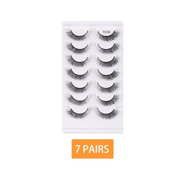 FAIRYGATE Faux cils 3D Oeil de Chat Volume moelleux Curly Cat-Eye Cils artificiels Look Naturel, Réutilisables Faux cils de m