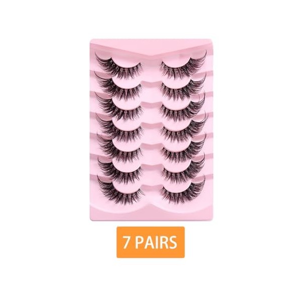 FAIRYGATE Faux Cils Fox Eye Lashes Naturel Faux Cils en œIl de Chat Fluffy Cat Eye Lashes Doux Angel Winged Fake Eyelashes B5