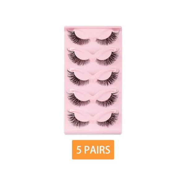 FAIRYGATE Faux Cils Faux Vison Cils Naturel Duveteux Doux Volume Faux Cils Professionnels épais Réutilisables Dramatiques Noi